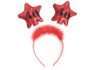 Stirnband mit Sternen 40, rot
