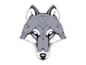 Maske Wolf, 28 x 32cm