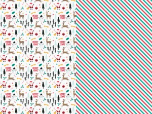 Geschenkpapier Merry Xmas, Mix, 70x200cm (1 VPE / 2 Stk.)