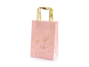 Geschenktüten Prosecco, rosa, 18x26x10cm (1 VPE / 6 Stk.)