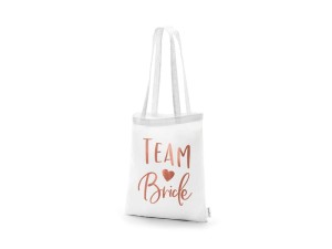 Baumwolltasche - Team bride, weiß, 39x42cm