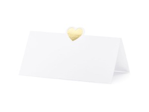 Tischkarten - Herz, gold, 10x5cm (1 VPE / 10 Stk.)