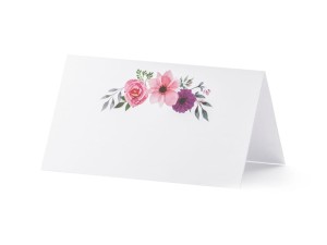 Tischkarten - Blumen, 9,5x5,5cm (1 VPE / 25 Stk.) (1 Pk. / 25 St.)