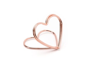 Tischkarten-Halter Herzen, roségold, 2,5 cm (1 VPE / 10 Stk.)