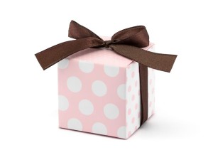 Gepunktete Boxen, rosa (1 VPE / 10 Stk.)
