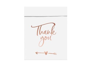 Süßigkeiten-Tüten Thank you, roségold, 13x14cm (1 VPE / 6 Stk.)