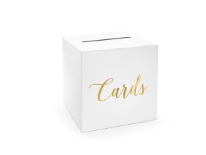 Umschlagbox - Cards, gold, 24x24x24cm