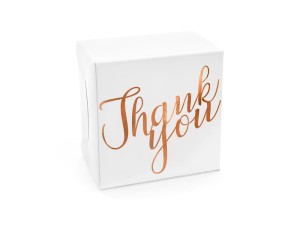 Dekorative Tortenschachteln - Thank you, roségold, 14x8.5x14cm (1 VPE / 10 Stk.)
