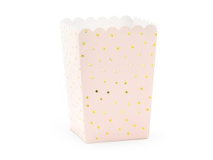 Popcorndosen Punkte, hellrosa, 7x7x12,5cm (1 VPE / 6 Stk.)