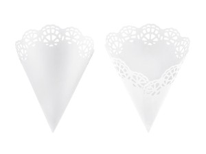 Konfetti-Tüten, weiß, 20cm (1 VPE / 10 Stk.)