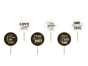 Karten am Stiel Sweet Love, mix, 9, 2cm (1 VPE / 6 Stk.)