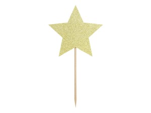 Muffin-Dekorationen - Sterne, gold, 11,5cm (1 VPE / 6 Stk.)