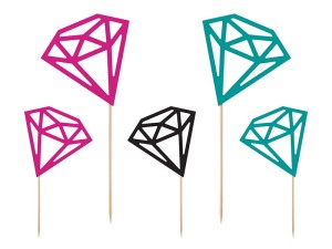 Caketopper Diamanten, 12,5-25,5cm (1 VPE / 5 Stk.)