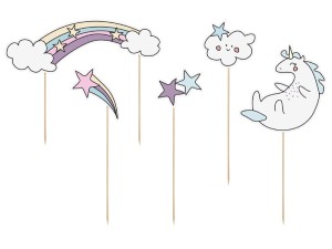 Caketopper Einhorn, 13-23,5cm (1 VPE / 5 Stk.)
