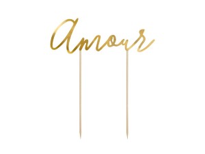 Tortentopper Amour, in Goldfarbe, 22, 5cm