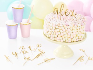 Caketopper Alphabet, gold, 9,5-12cm (1 VPE / 53 Stk.)
