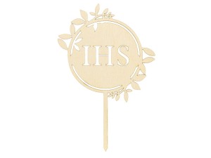 Caketopper IHS aus Holz, 23cm