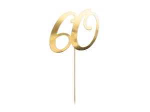 Caketopper ''60'', gold, 21cm