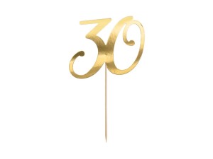 Caketopper ''30'', gold, 20,5cm