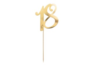 Caketopper ''18'', gold, 20,5cm