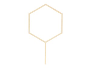 Caketopper aus Holz, Hexagon, 24cm