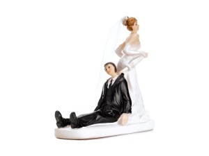 Figur Hochzeitspaar mit Regenschirm, 13cm