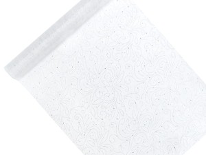 Organza mit Aufdruck, weiß, 0,48 x 9m