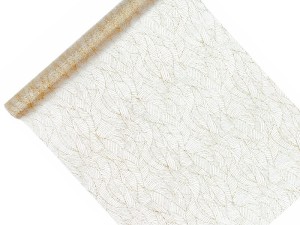 Organza mit Aufdruck, weiß, 0,48 x 9m