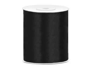 Satinband, schwarz, 100mm/25m (1 Stk. / 25 lfm)