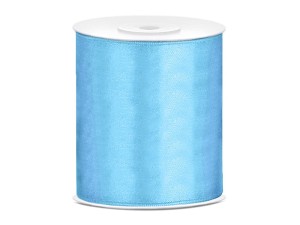 Satinband, hallblau, 100mm/25m