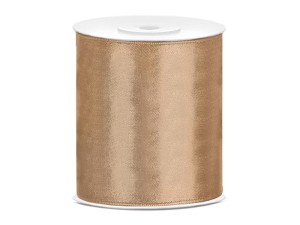 Satinband, hellgold, 100mm/25m