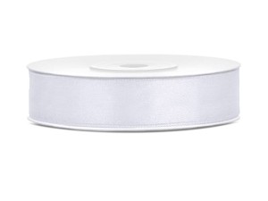 Satinband, weiß, 12mm/25m (1 Stk. / 25 lfm)