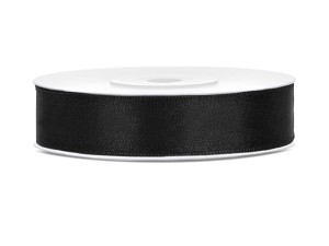 Satinband, schwarz, 12mm/25m (1 Stk. / 25 lfm)