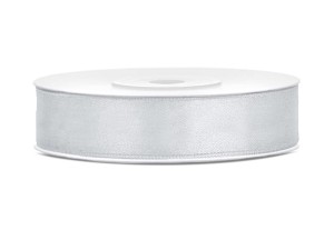 Satinband, silber, 12mm/25m (1 Stk. / 25 lfm)
