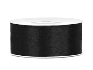 Satinband, schwarz, 25mm/25m (1 Stk. / 25 lfm)