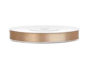 Satinband, hellgold, 6mm/25m (1 Stk. / 25 lfm)