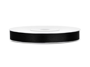 Satinband, schwarz, 6mm/25m