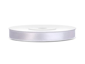 Satinband, weiß, 6mm/25m (1 Stk. / 25 lfm)