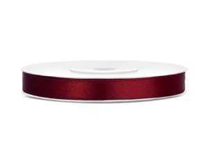 Satinband, bordeauxrot, 6mm/25m (1 Stk. / 25 lfm)