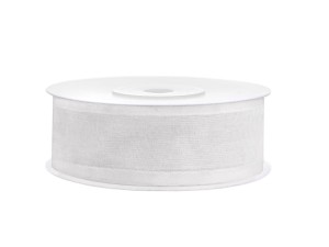Chiffonband, weiß, 25mm/25m (1 Stk. / 25 lfm)