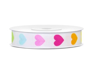 Ripsband Bunte Herzen, 12mm/10m (1 St. / 10 )