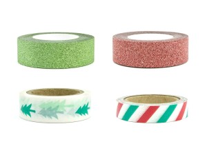 Dekoband Merry Xmas, Mix (1 VPE / 4 Stk.)