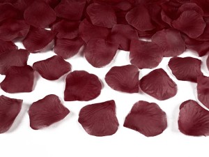 Rosenblätter in einem Beutel, bordeauxrot (1 VPE / 500 Stk.)
