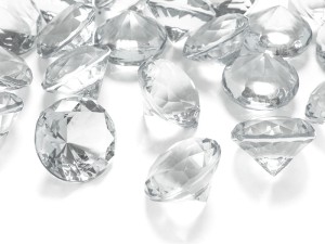 Diamant Konfetti, farblos, 30mm (1 VPE / 5 Stk.)