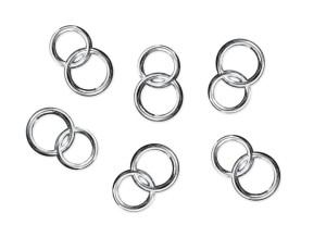 Streudeko Eheringe, silber, 15mm (1 VPE / 25 Stk.)