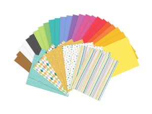 Set mit bunten Papieren zum Ausschneiden, A4, Mix, 34 Blatt