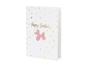 Karte mit Anstecker Balloon dog, 10,5 x 14,8 cm