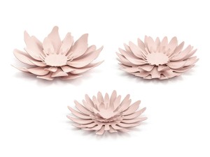 Papierdekoration Blumen, puderrosa (1 VPE / 3 Stk.)