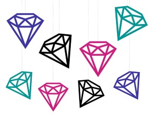 Dekoration Diamanten, Mix (1 VPE / 8 Stk.)