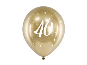 Ballons Glossy 30cm, 40, gold (1 VPE / 6 Stk.)
